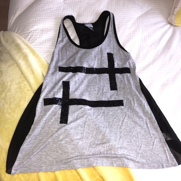 Vanity Tops - Vanity 💥 sequin sheer cross tank top Vanity Tops - Vanity 💥 sequin sheer cross tank top